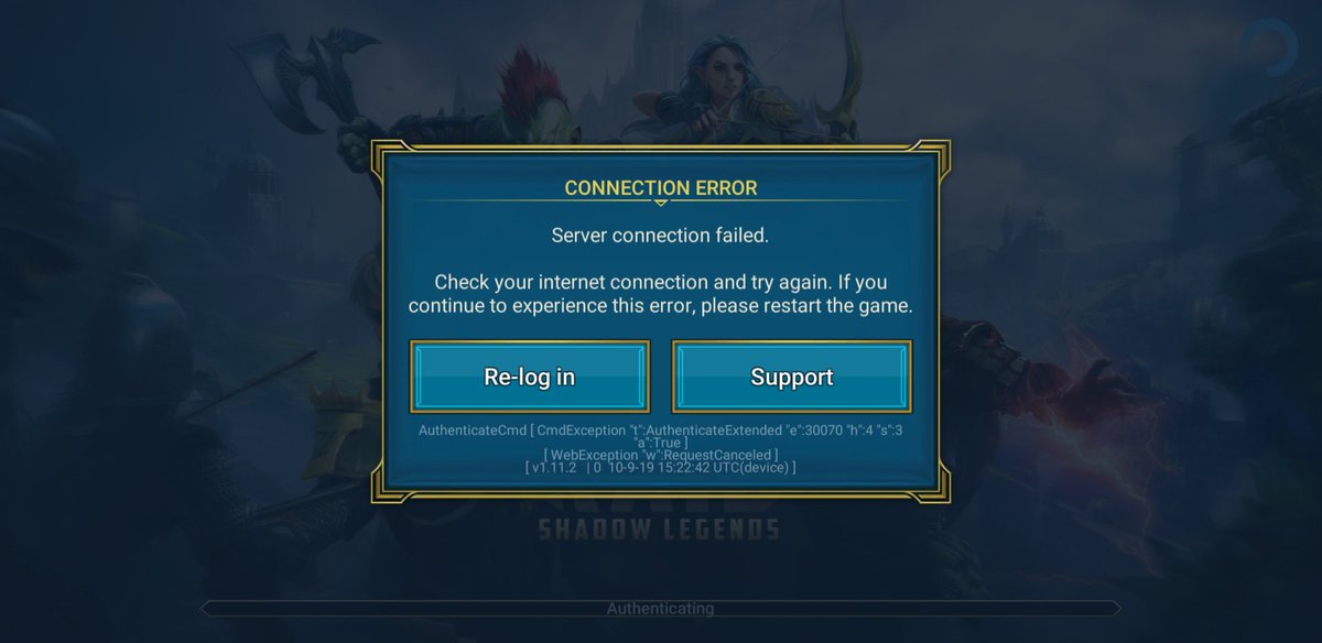 Liquyd83's tweet photo. @RaidRPG keep having issues logging in this morning. After most recent update, anyone else? https://t.co/sZusITC6bN