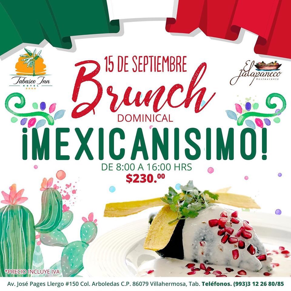 RedQuorum's tweet photo. #VivaMéxico
Celebra en grande nuestras #FiestasPatrias. Da el #GritoDeIndependencia y disfruta de exquisitos platillos mexicanos en los hoteles de #Villahermosa que tienen una gran variedad para que disfrutes al máximo con tu familia.

#LoViEnQuorum | #Comparte | #VamosATabasco https://t.co/YAt4sl0SOx