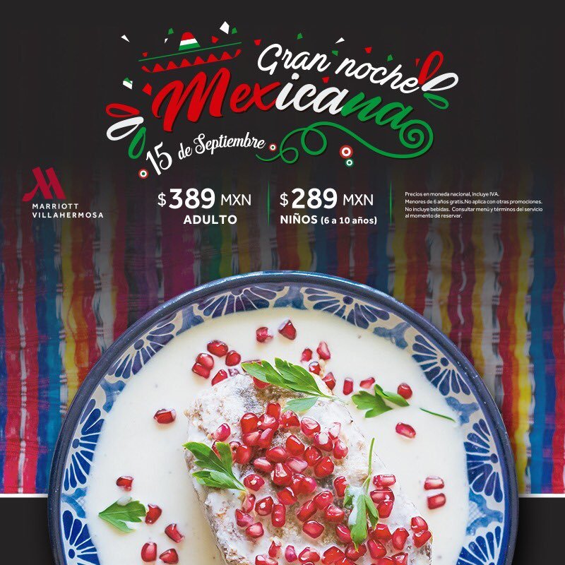 RedQuorum's tweet photo. #VivaMéxico
Celebra en grande nuestras #FiestasPatrias. Da el #GritoDeIndependencia y disfruta de exquisitos platillos mexicanos en los hoteles de #Villahermosa que tienen una gran variedad para que disfrutes al máximo con tu familia.

#LoViEnQuorum | #Comparte | #VamosATabasco https://t.co/YAt4sl0SOx