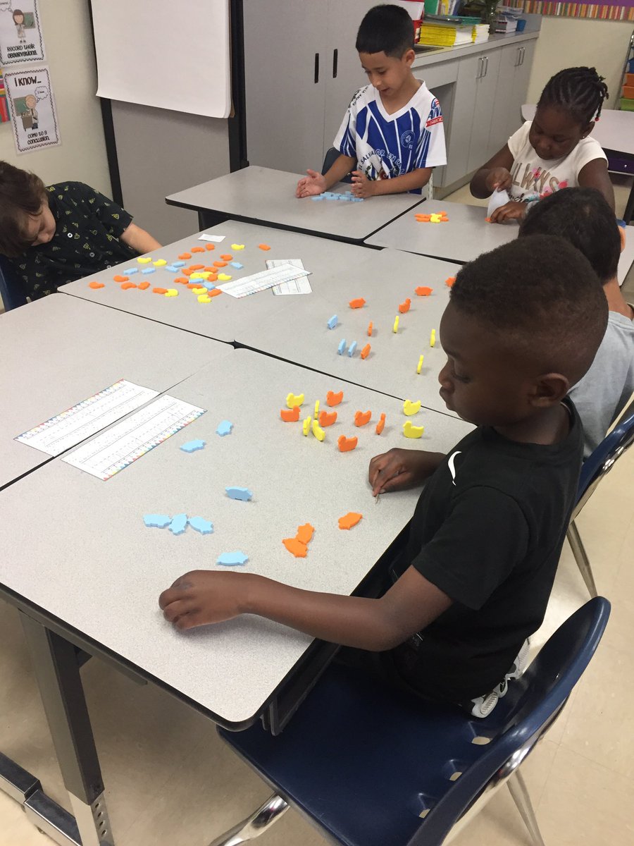 JohnAdamsElem's tweet photo. First graders explore their manipulatives, learning these are “tools not toys”. @ACPSMath 😊#BeEager #EagerEagles #EveryStudent https://t.co/peKHIB14kf