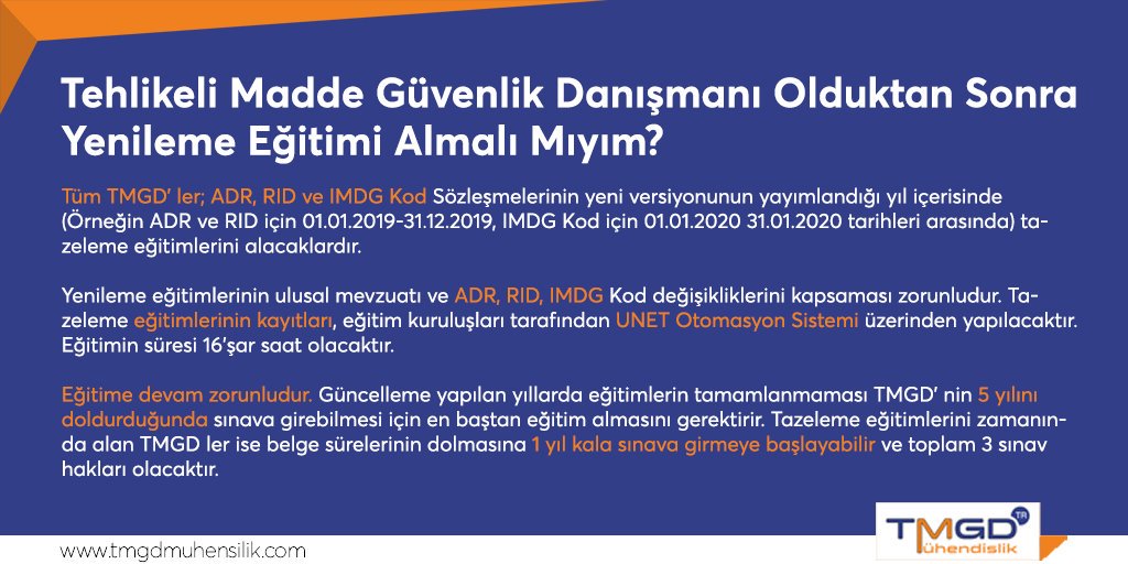 okayselcuk1935's tweet photo. TMGD TR Mühendislik olarak bizlere gelen soruları sizlerle paylaşıp cevaplıyoruz.
Firmada TMGD Görevini Kendim Yapabilir Miyim?
https://t.co/UQLTDIG1Ml
#TMGDTRMühendislik #TehlikeliMadde #TehlikeliMaddeGüvenlikDanışmanlığı #TMGDK https://t.co/B8MhtrZuvt