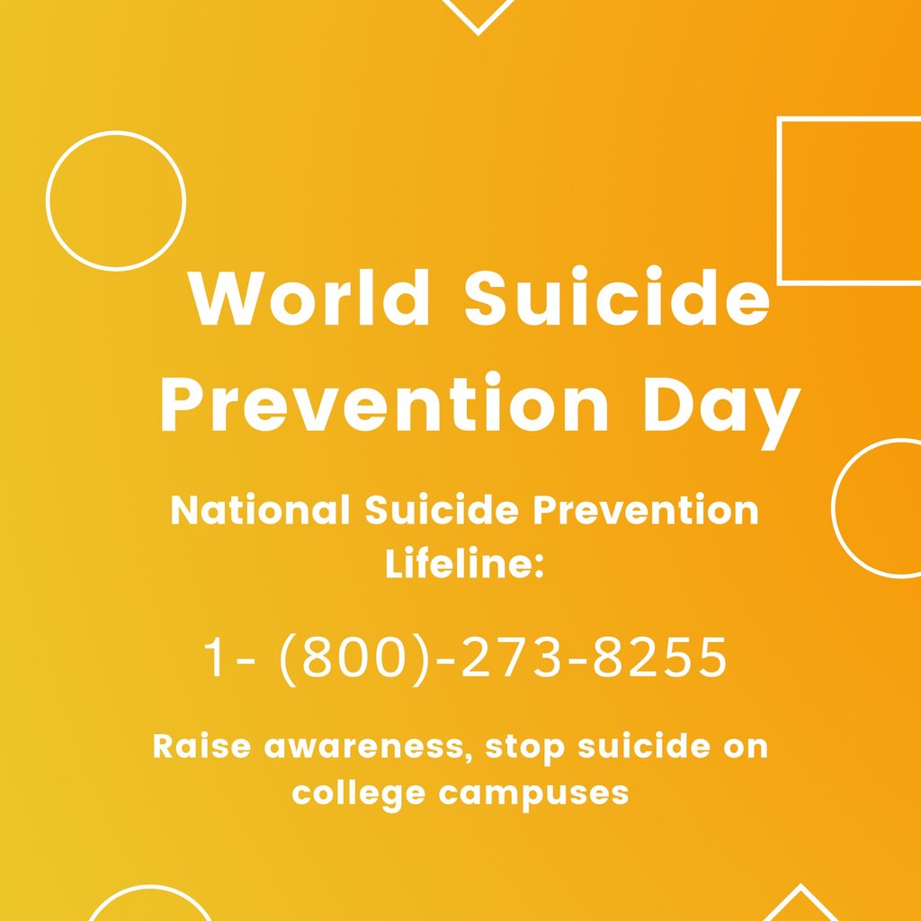 ODUfigureskate's tweet photo. Approx. 1,000 students commit suicide on college campuses every year. It’s the 2nd most common cause of death among college students.
#college #suicideprevention #suicide #safecampus #suicideawareness #suicidepreventionmonth #lifeline #safecolleges #odu @ODU https://t.co/eOTKFYovDa