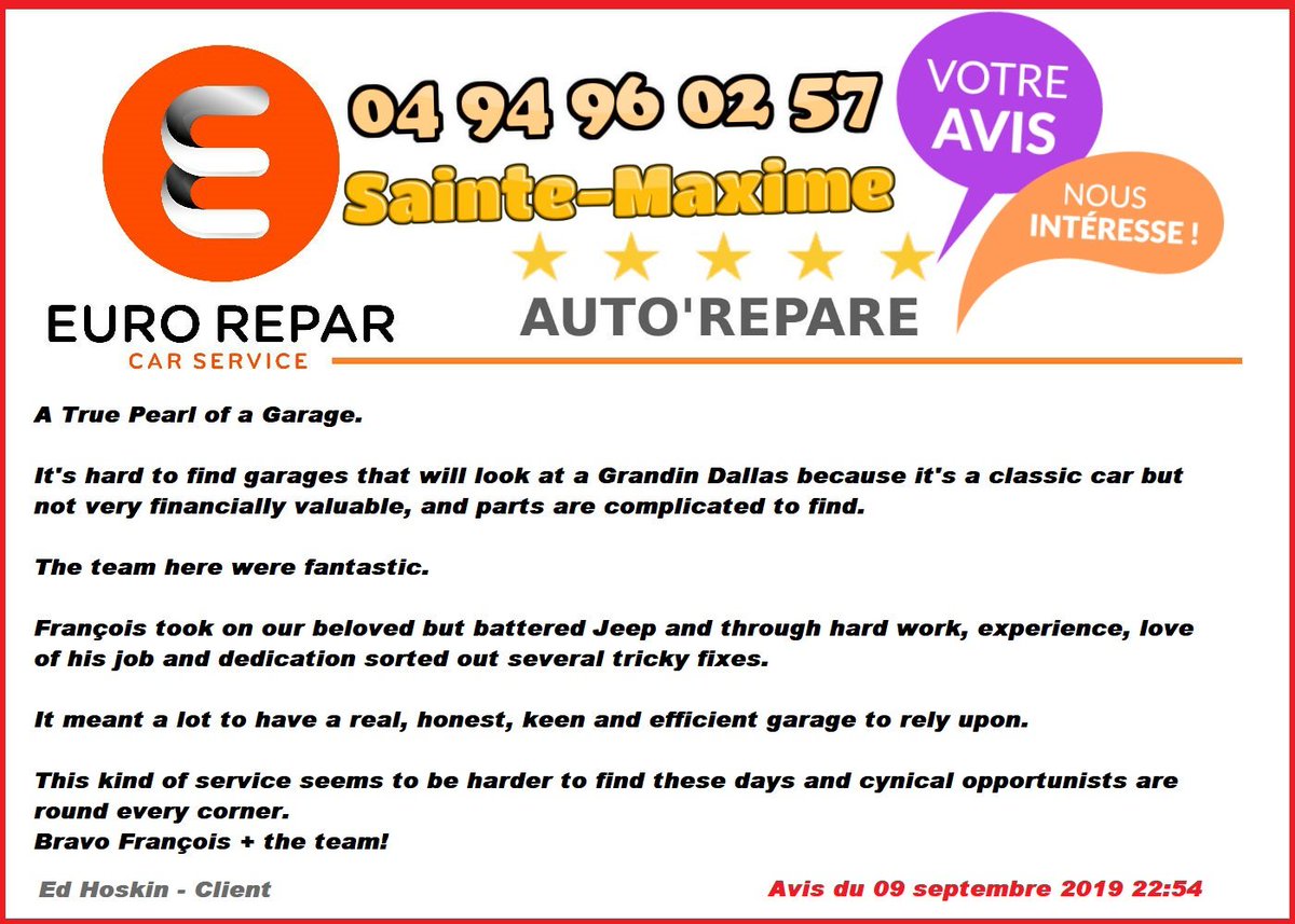 AutoRepar's tweet photo. C'est tomber hier soir😍😍😍😍😍😍
#Avisclient @AutoRepar #EuroreparCarService #Garage #Multimarque Les pros #récompensés #Merci Monsieur Hoskin 🙏🙏🙏https://t.co/pHllWeRpxZ @EUROREPARFR @airAvis_conso @Ecocar_s @_deal2drive @Tendancescom1 Merci pour vos RT #marketingstrategy https://t.co/I3wUtMdBQ4