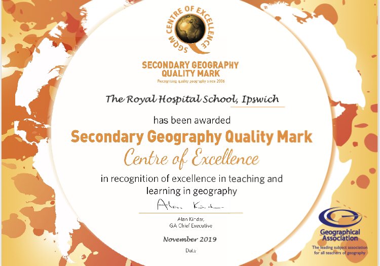 We are award winners! So proud and happy to be part of this exceptional team of #geographyteachers @RHSSuffolk. Thank you @The_GA #excellenceaward #qualitymark #makingadifference #beingdifferent #inspire #geography #geogurus #celebrate