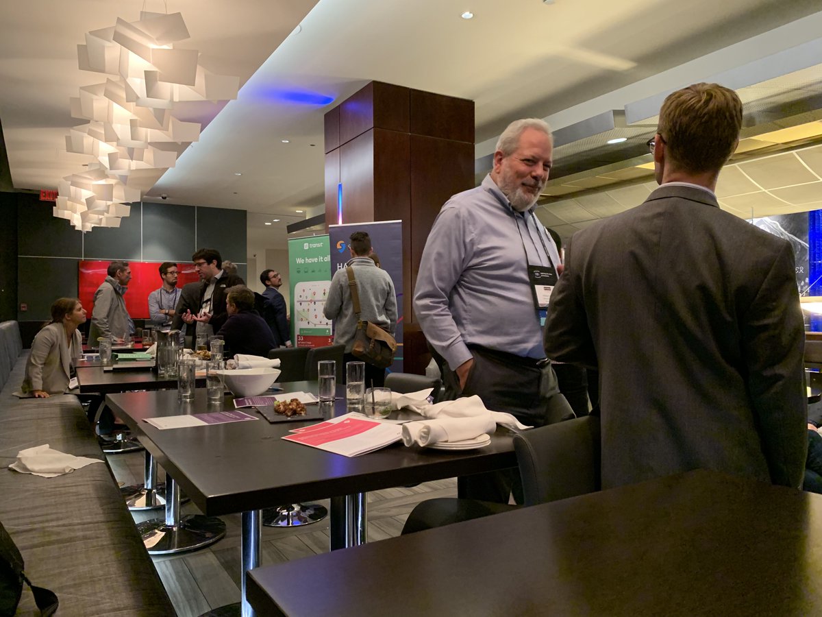 SwiftlyInc's tweet image. We had so much fun at our #RailVolution happy hour last night. Thanks to @transitapp for co-hosting! And thanks to everyone who came and geeked out about transit with us. 🥂🍾🚉🚃