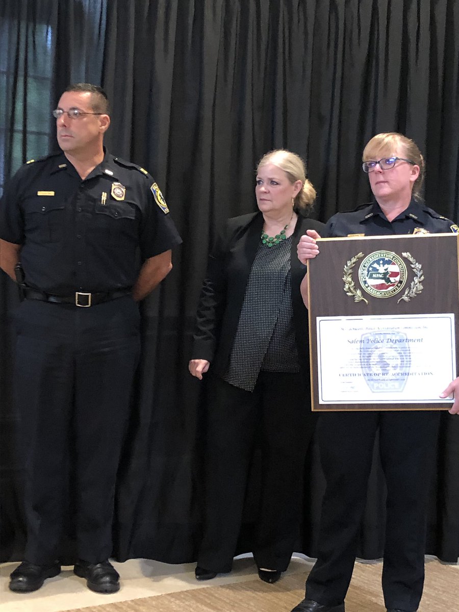 MassAccred's tweet photo. @SalemMAPolice Congrats Chief Butler, Captain Losolfo and the Salem PD team on re-accreditation today. https://t.co/tLo8edNnLv
