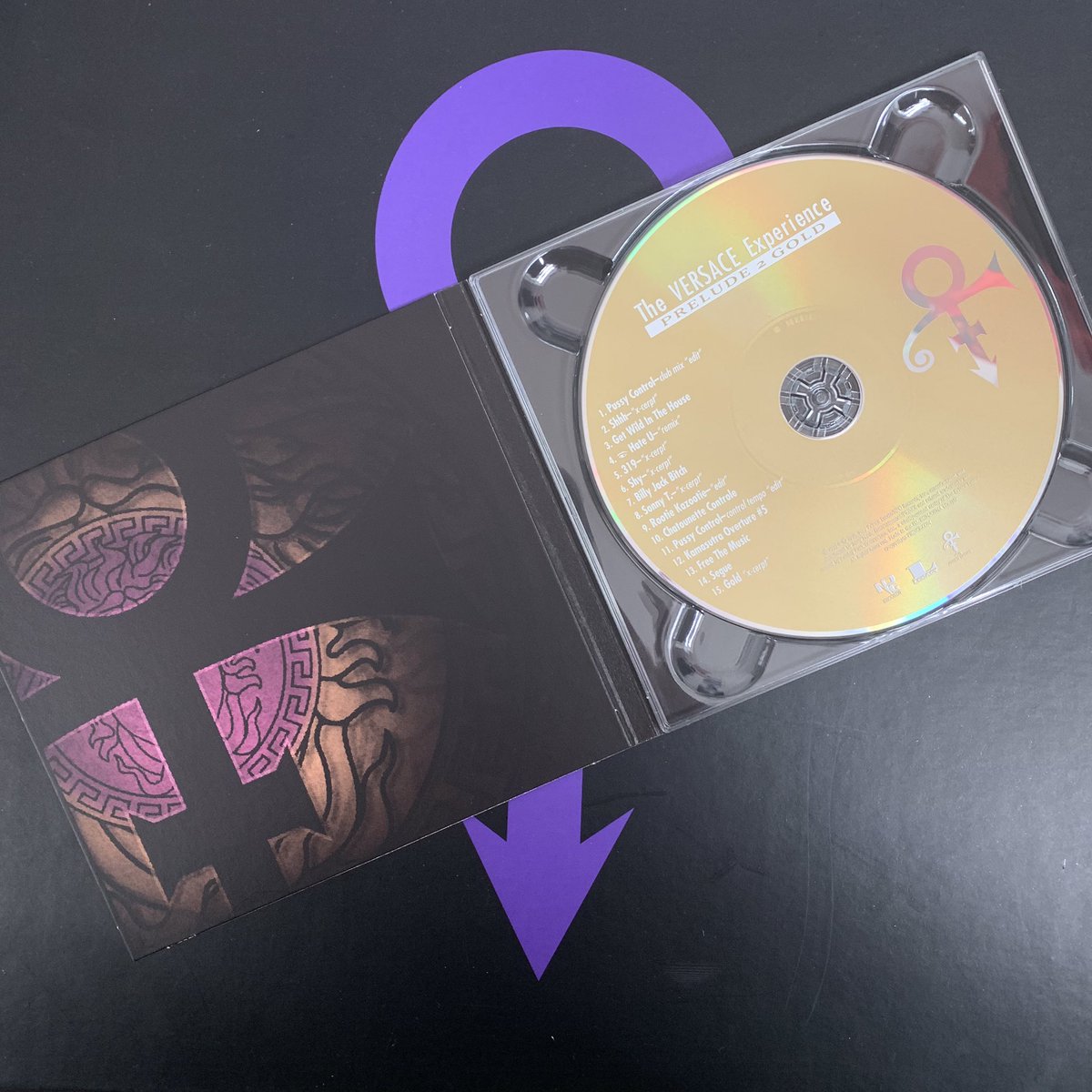 GlamSlamEscape's tweet photo. The Versace Experience; Prelude 2 Gold has arrived, here are some photos for you of both the Purple Vinyl and the CD Release date is 13th of September - in-joy 💜#Versace #VersaceExperience #Prince #PrinceVersaceExperience https://t.co/C31pdbeG4F https://t.co/9f4EJKbItU