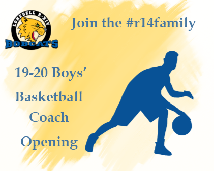 R14Bobcats's tweet photo. We're on the lookout for a Boy's Basketball Coach.  Great way to join the #r14family! https://t.co/gu4gOMjvS1
