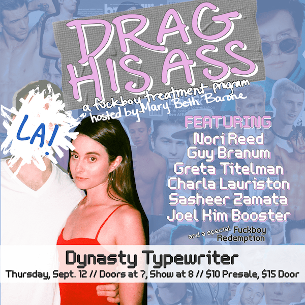 ComedyCake's tweet photo. Quick Dish LA: Get Enlightened with @marybethbarone's DRAG HIS ASS LA 9.12 @JoinTheDynasty ft @guybranu @nori_reed @charlalauriston @thesheertruth @Gertie_Bird @ihatejoelkim #standup #storytelling #treatmentprogram https://t.co/PdCAlkYkPM https://t.co/tSaweDTH7n