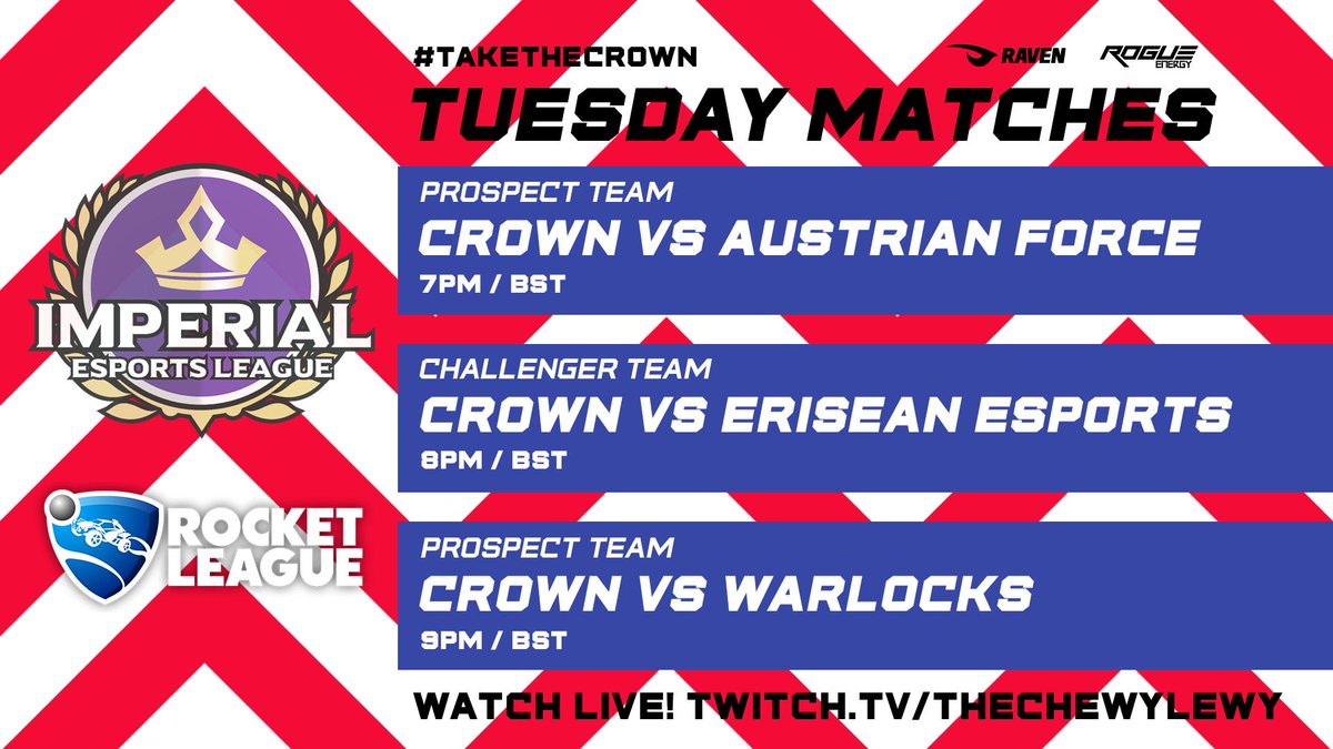 CrownGamingGG's tweet photo. Three @ImperialLeague_ matches are booked for our Prospect and Challenger teams today, all hosted by our very own @TheChewyLewy at https://t.co/jtwgKD8ZZT!

GL HF to @AustrianForce, Erisean Esports and Warlocks!

#TaketheCrown https://t.co/eeCz6RRIgx