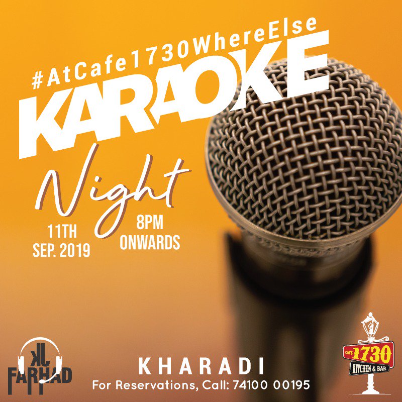 When there is Wednesday, There is Karaoke. 😉 #AtCafe1730WhereElse, Kharadi.