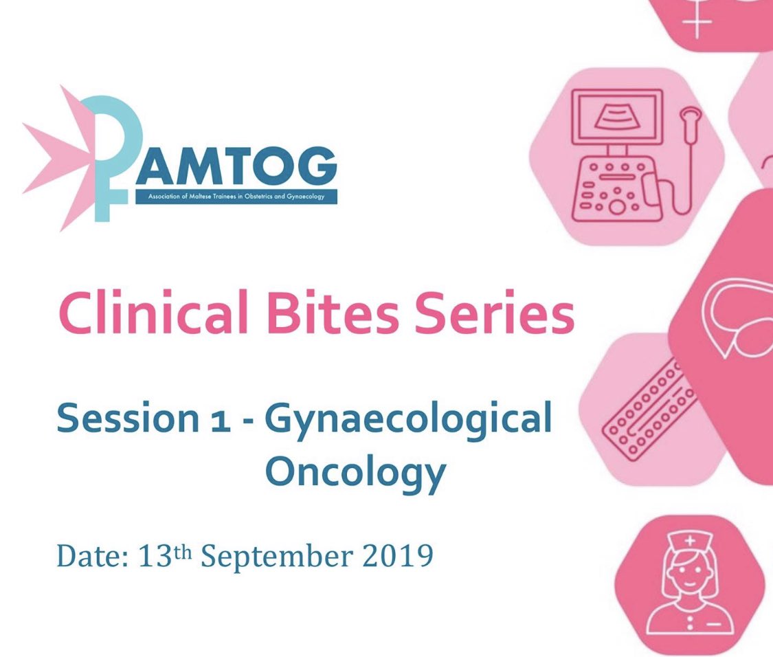 First #amtog Clinical Bites Session this Friday 1:30-3:30pm. Medical School Conference Room (MDH). Important practical points on the management of gynaecological #cancer patients in #malta🇲🇹