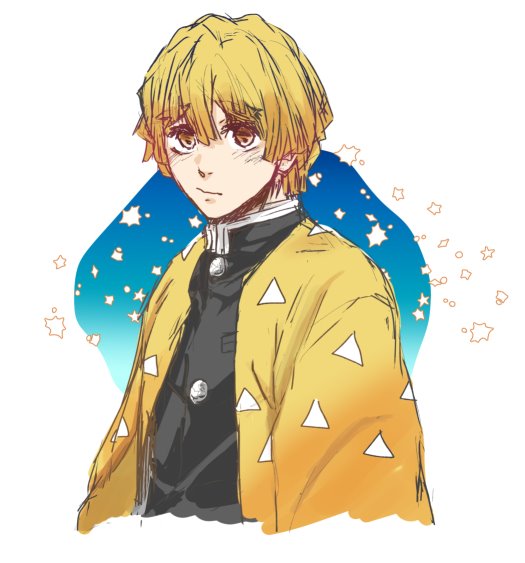うぇんさんがTwitterに投稿した我妻善逸(鬼滅の刃)のイラスト。
