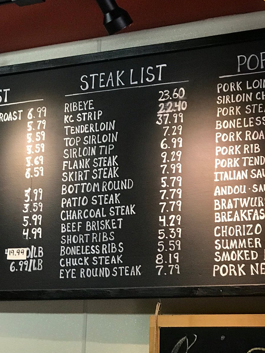 TalkingGrass's tweet photo. Anton Kotar would rather sell the top 3 on the list through the restaurant than sell it through the butcher’s shop. Hence the high prices! #allgrassfed https://t.co/pa9DmaNFls