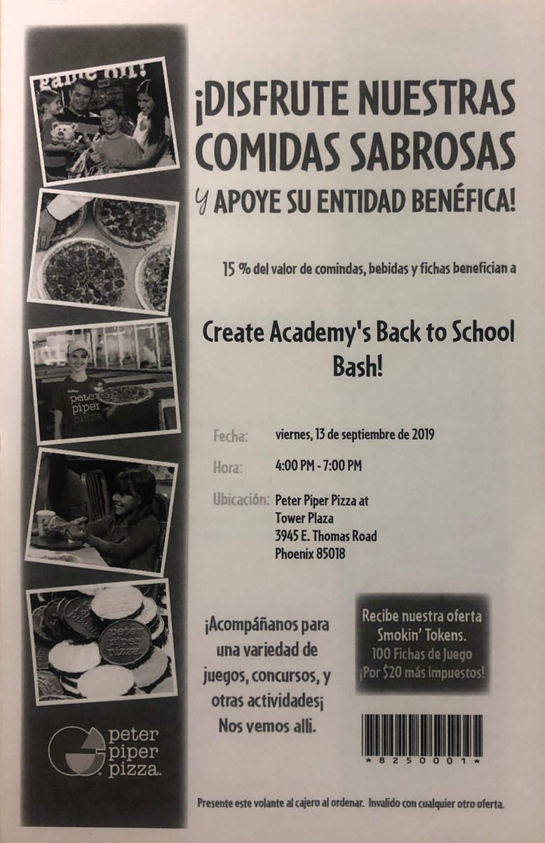 AcademyCreate's tweet photo. Peter Piper Pizza Night Friday, September 13th! There will be no after care on this day. Dismissal for all students is 2:45 pm

No hay cuidado despues de clase el dia Viernes 13 de Septiembre. Salida normal ws 2:45 pm https://t.co/qwcK4fZUcv