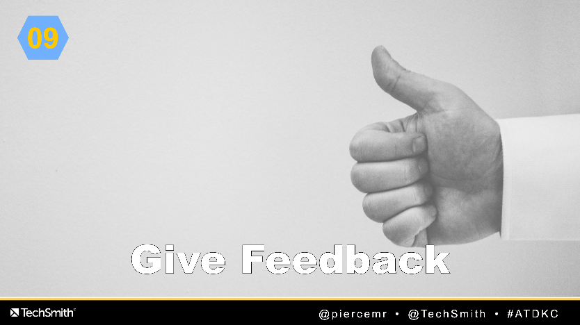 piercemr's tweet photo. If you even have to give complicated feedback, or even feedback where you want the receiver to know you're empathizing & not criticizing - try using a video.
You can be specific, tone will be clear, & it's can be as fast as talking it out to create. #atdkc https://t.co/oEqfkrfj7S