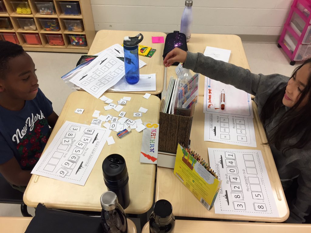 mswilson_dpcdsb's tweet image. Place Value Battleship 🚢. Students are learning to ask strategic questions and describe numbers. So many awesome strategies to determine their partner’s number! #dp_math