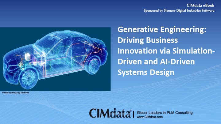 CIMdataPLMNews's tweet photo. Generative Engineering: Driving Business Innovation via Simulation-driven and AI-driven Systems Design - learn more about #generativeengineering in a new #CIMdata eBook, available for free download at https://t.co/pEVpu76HjX #plm @siemenssoftware #digitaltransformation #AI https://t.co/tFtWovGLmP