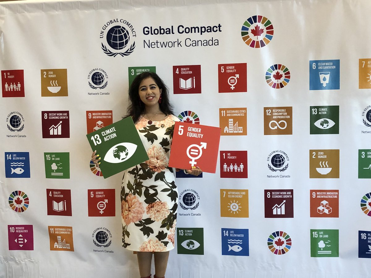 KehkashanBasu's tweet photo. Honoured to deliver the keynote address at "Making #GlobalGoalsLocalBusiness Summit" in Toronto, organised by UN @globalcompact & @GlobalCompactCA! I shared Green Hope's grassroots actions on localising the #SDGs! #Agenda2030 #Youth2030 #ESD #SDGsForCanada https://t.co/jDU9KIS0QU
