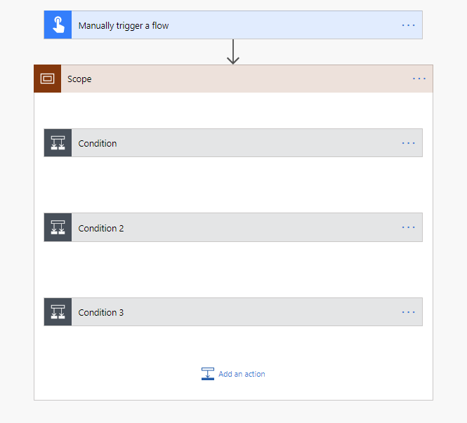johnnliu's tweet image. A #FlowNinja lifehack 105 during #FlowConf2019 

Have a REALLY wide Flow?  Try this.

1. put conditions in a scope
2. run conditions in parallel
3. delete the shared parent action inside the scope

This impossible looking Flow works because the JSON&apos;s runAfter is in parallel.