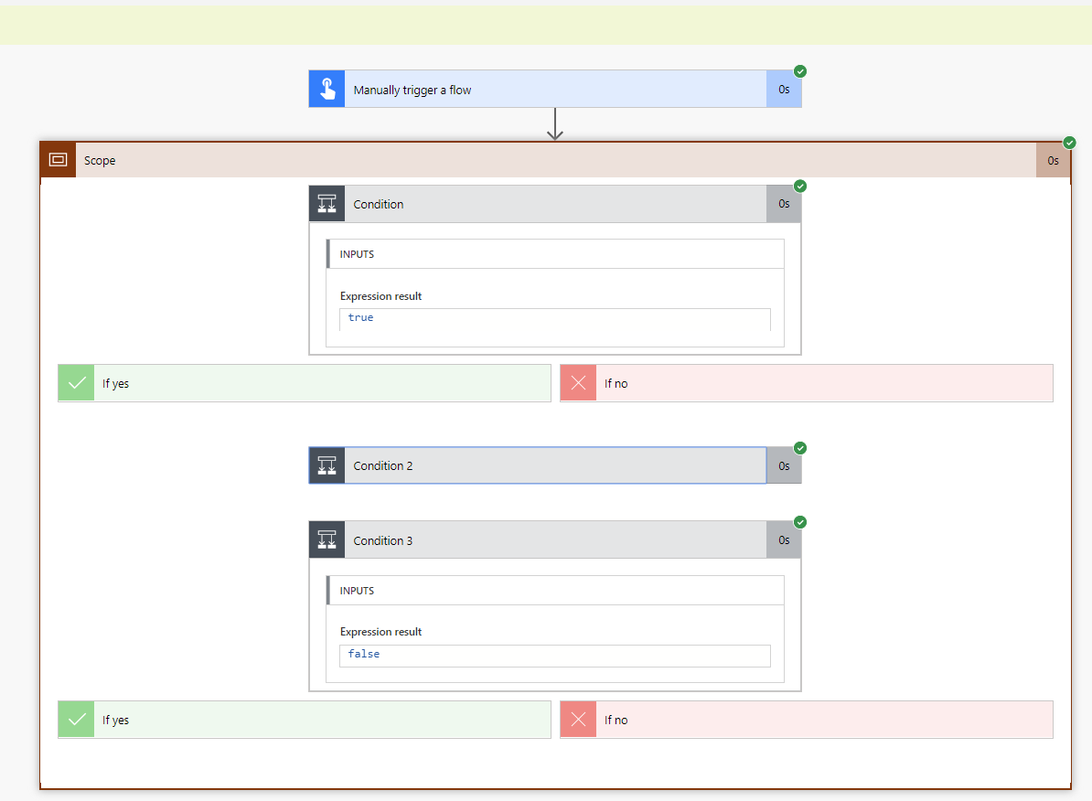 johnnliu's tweet image. A #FlowNinja lifehack 105 during #FlowConf2019 

Have a REALLY wide Flow?  Try this.

1. put conditions in a scope
2. run conditions in parallel
3. delete the shared parent action inside the scope

This impossible looking Flow works because the JSON&apos;s runAfter is in parallel.