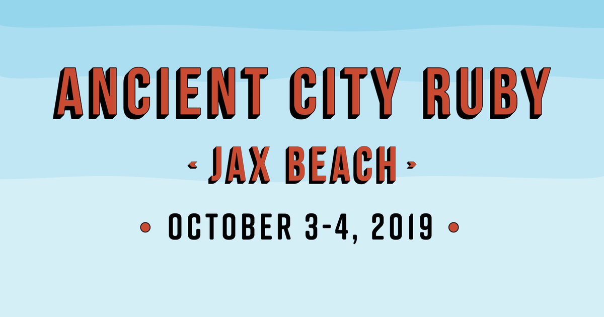 Hey, <a href="/ancientcityruby/">Ancient City Ruby</a> is back!  Meet Ruby, Rails &amp; React developers and industry experts in Jacksonville Beach on 3-4 October. #ACR2019 #Rails #RubyOnRails #RoR #Ruby #React #TechConf #GetTheTicket bit.ly/2HZt1sv