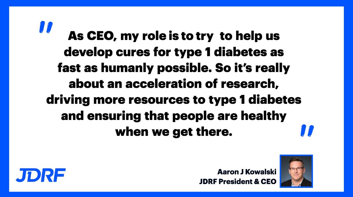 BreakthroughT1D's tweet photo. .@JDRFceo @aaronjkowalski is the first person living with type 1 #diabetes to lead JDRF -- the world’s largest nonprofit funder of diabetes research. Read his profile in @RutgersU_News to learn more about how he is leading the charge to find cures for #T1D https://t.co/nddMWxzkjt https://t.co/LNKLm7XUce