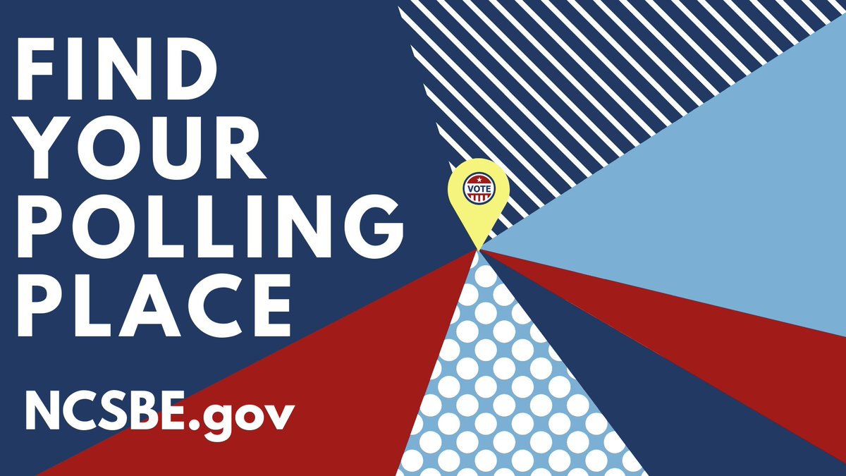 NCSBE's tweet image. If you live in Congressional Districts #NC09 or #NC03 or the City of #Charlotte, TODAY IS ELECTION DAY! 
Polls are open 6:30 am to 7:30 pm
Find your polling place: vt.ncsbe.gov/PPLkup/
