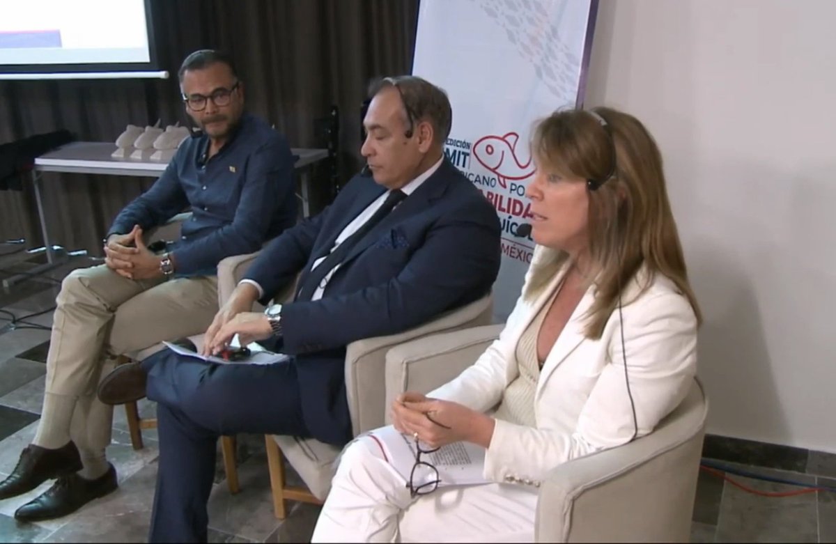 SNP_Peru's tweet photo. La presidenta de la @snp_peru, Cayetana Aljovín, expuso en I Summit Latinoamericano por la Sustentabilidad Pesquera y Acuícola sobre los avances de la pesquería industrial de #anchoveta en Perú👉 https://t.co/iEWK5N1Jet #SLSPA https://t.co/cbv90Sa2ft