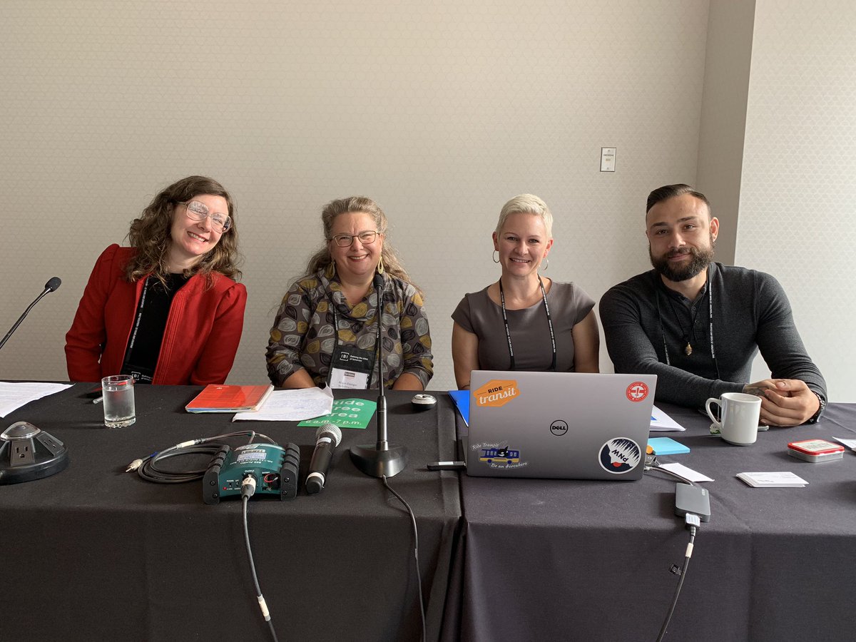 TranspoChoices's tweet image. TCC, @Homeless2Housed, and @kcmetrobus at @railvolution hosting a session about equitable fare enforcement practices. #transitforall #railvolution