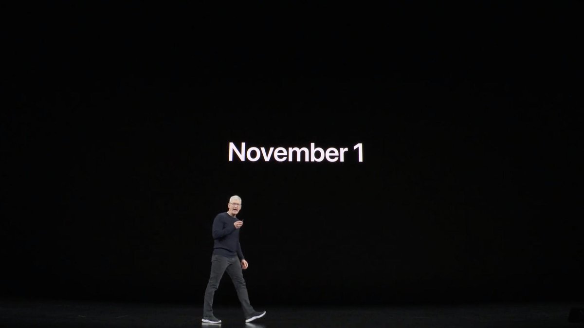 CNET's tweet photo. Breaking: Apple TV + will launch Nov. 1 for $4.99/mo. #AppleEvent https://t.co/yjQ9mOWTSn https://t.co/TFJFFiI1Hl