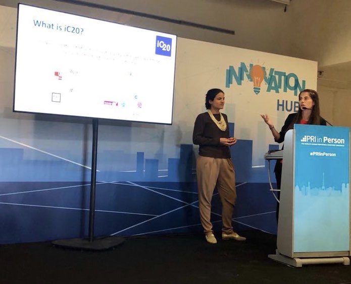NoelladeB's tweet photo. Great moment during the innovation hub of #PRIINPERSON2019. Thank you 🙏🏻 to @PRI_News for you support to the Initiative Climat International ! #readytolaunch #ClimateChange @eurazeo @CorneliaGomez @NatashaBuckley0 @beiC20 https://t.co/75EvYTz557