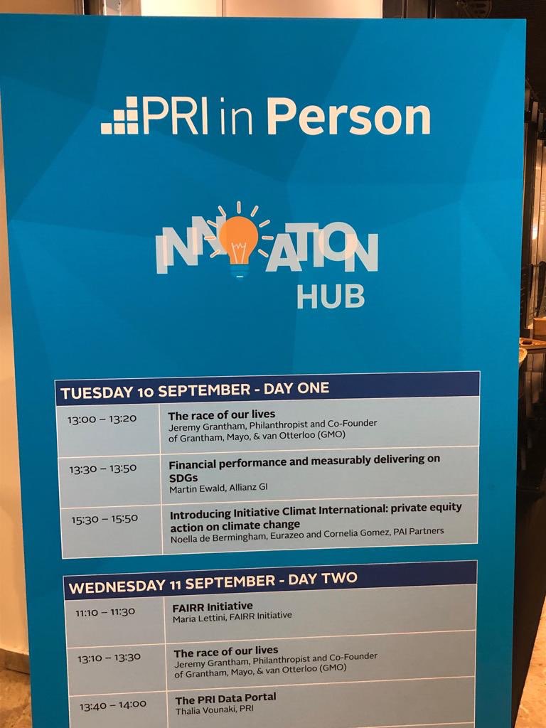 NoelladeB's tweet photo. Great moment during the innovation hub of #PRIINPERSON2019. Thank you 🙏🏻 to @PRI_News for you support to the Initiative Climat International ! #readytolaunch #ClimateChange @eurazeo @CorneliaGomez @NatashaBuckley0 @beiC20 https://t.co/75EvYTz557