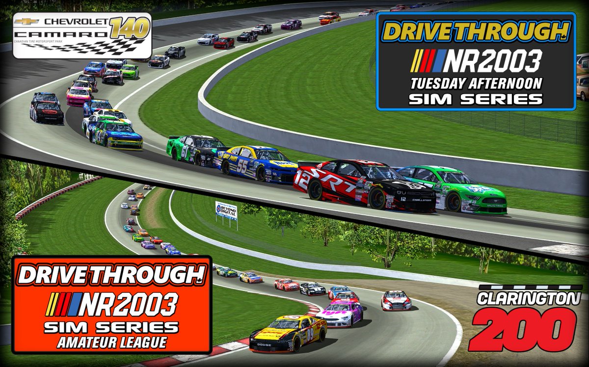 DriveThrough_'s tweet photo. Today: the FIRST EVER #DriveThroughSimSeries DOUBLEHEADER EVENT, LIVE from Canadian Tire Motorsport Park! At 4PM EST the Pinty's cars of the Amateur League will take part in their debut event, then at 5PM EST the Sim Series Round 4 goes green! Catch it all on YouTube and Twitch! https://t.co/d9jhQUsz7X