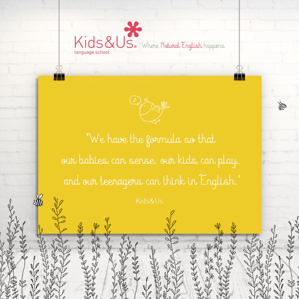 KMirasierra's tweet photo. Estamos a punto para empezar un nuevo curso convencidos de lo que hacemos y de cómo lo hacemos. ¡En Kids&amp;Us tenemos la fórmula! #kidsandus #frasedelmes https://t.co/YEERxb1zCR