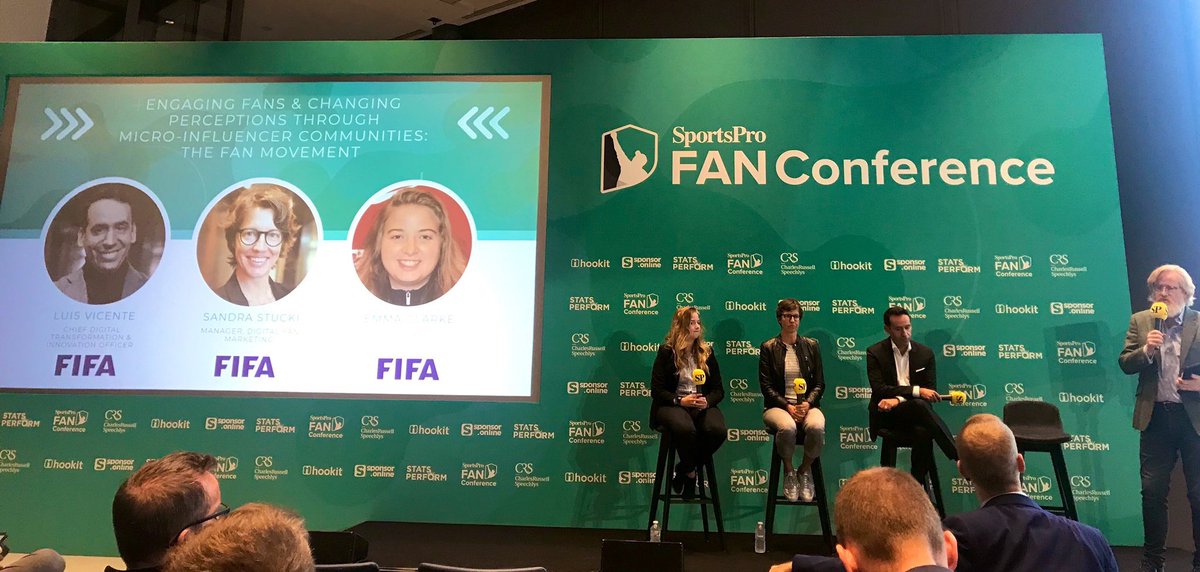 Emma042198's tweet photo. Fantastic to be on this panel at the #SPFAN19 talking all things @FIFAcom Fan Movement, so proud to represent an incredible community of fans who are changing the game ⚽️ https://t.co/0jI4XQB35I