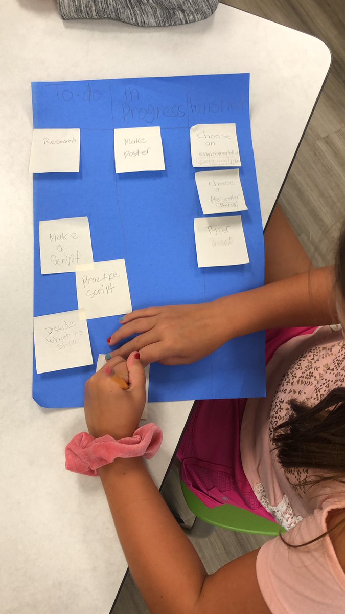 Fifth graders working on their scrum lists for environmentalist research <a href="/IBM/">IBM</a> @msjacksonenviro <a href="/LHECMES/">Lincoln HeightsECMES</a> @STEM_WCPSS