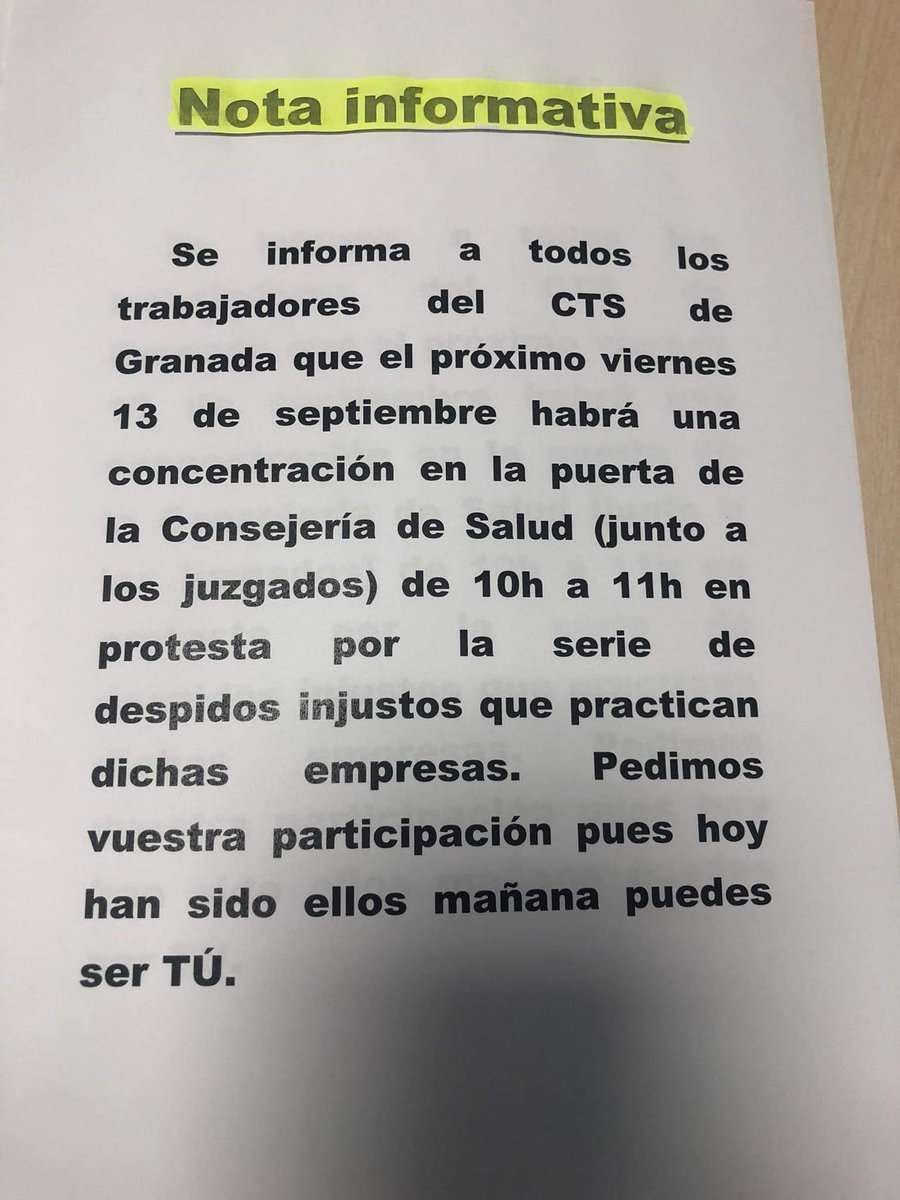 ya_tes's tweet photo. Compañeros de Granada EN LUCHA!!!
Mucho ánimo y suerte compañeros!!! https://t.co/ooxWqCMddt