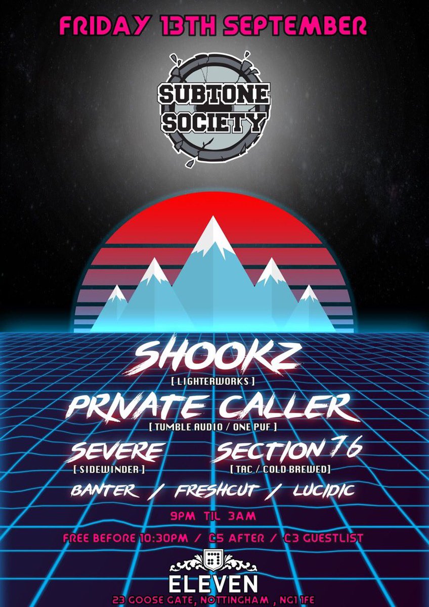 THIS FRIDAY!!!
Bar Eleven, Nottingham