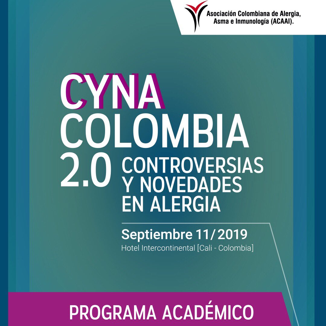 Mañana en CYNA Colombia . Biológicos en asma grave.  Profesores invitados. Antonio Valero, Ignacio Dávila, Santiago Quirce  <a href="/SEAIC_Alergia/">SEAIC</a>   . Moderadores: Elizabet Garcia Joaquín Sastre, Carlos Serrano. <a href="/icesi/">Universidad Icesi</a> #congresoAcaai209 #acaai60años
