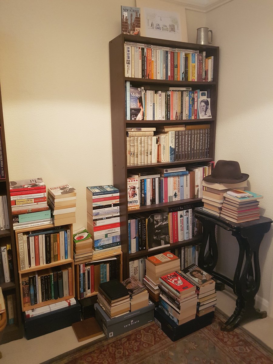 IanCallaway352's tweet photo. #AlexHasEnoughBooks sayeth some doom merchant apparently. Tosh, piffle and balderdash as #BertieWooster might say. One can never have enough #books. As you see from my approach to the subject. #Bookshelves. https://t.co/sRt0Ly0nKc