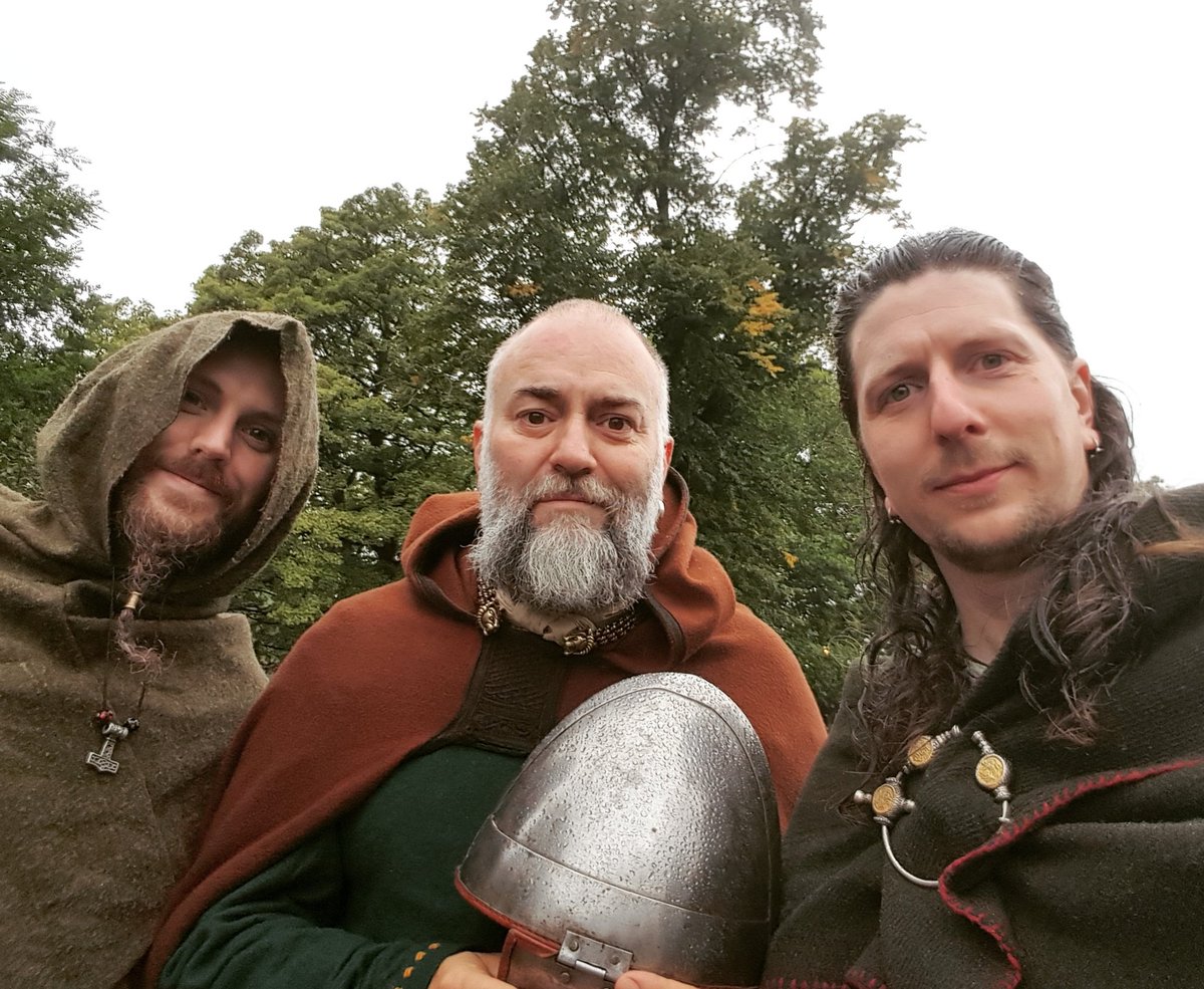 VikingWalk's tweet photo. After a very wet Viking Walk with 90 Mancunian children yesterday, it was time for the obligatory Viking group selfie!
Many thanks to my stalwart colleagues, Adam &amp; Thom aka Yngvar &amp; Hrothgar.

https://t.co/aDcWEeyhCu 

#vikings #viking #York #history #tour #tourism #actorslife🎬 https://t.co/vj01tfjI2O