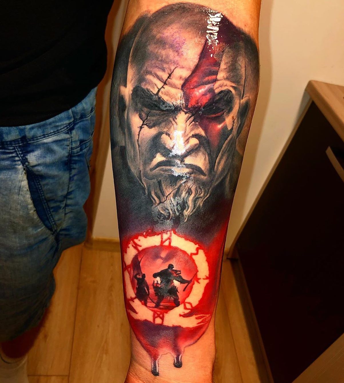 Drawing Tattoo - kratos of God of the war drawn on paper,... | Facebook