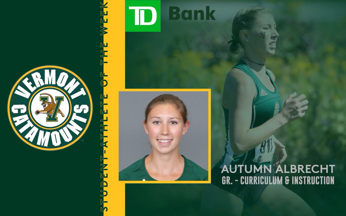 UVMathletics's tweet photo. After a terrific performance in week 1 for @UVMtrack our first TD Bank Student-Athlete of the Week is Autumn Albrecht - https://t.co/TsYXe2jwq3 #ThisIsVermont https://t.co/ZwtL6fqwRx