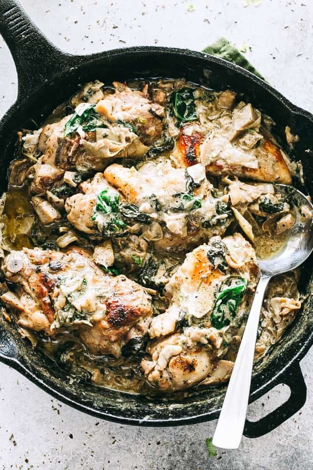 VillaDelSolTG's tweet photo. Easy and delicious, seared chicken breast with fresh spinach and artichokes in a cream sauce should be on your "to-make" list for dinners this week. Recipe: https://t.co/RBmt17lqMh

#cooking #recipeoftheday #villadelsol https://t.co/YJ4RByn26J