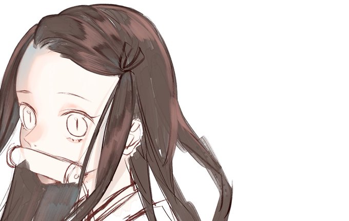 ミモザさんがTwitterに投稿した竈門禰豆子(鬼滅の刃)のイラスト。