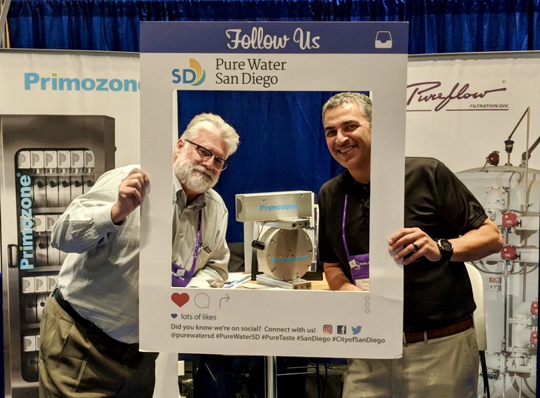 waterbypureflow's tweet photo. Day two of #WateReuse19 is coming to an end. Join us at booth 213 to learn the benefits of a #primozone #ozone system #waterbypureflow #pureflow https://t.co/K35DPLAy8y