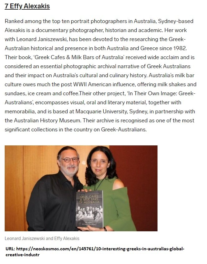 "10 interesting Greeks in Australia’s global creative industry
Do you know these creative Greek Australians?"  Why, yes I do! &amp; If you haven't checked out no.7's beautiful work ... do it now :) #EffyAlexakis 
neoskosmos.com/en/145761/10-i…