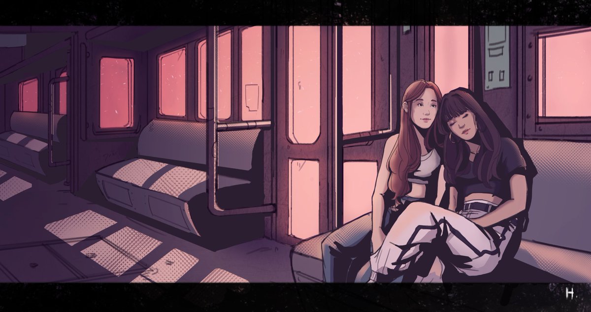 Haruidle's tweet image. Minnie&amp;amp;Miyeon fanart! ❤️💜🌌

#2mi #Miyeon #Minnie #Idlefanart @G_I_DLE