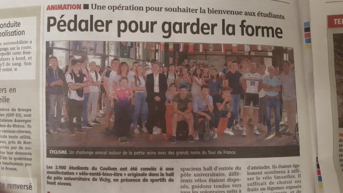 lorentroy15's tweet photo. Florian Vachon de la formation Arkea présent au Cavilam de Vichy pour une opération bienvenue aux étudiants avec l opération "Vélo Santé - Bien -être ".Accessible et pro un super coureur et Auvergnat 😊 https://t.co/wztwvp3YWs